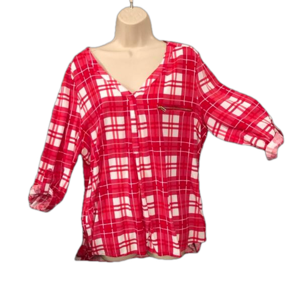 Women’s Tacera pink and white tunic, XL